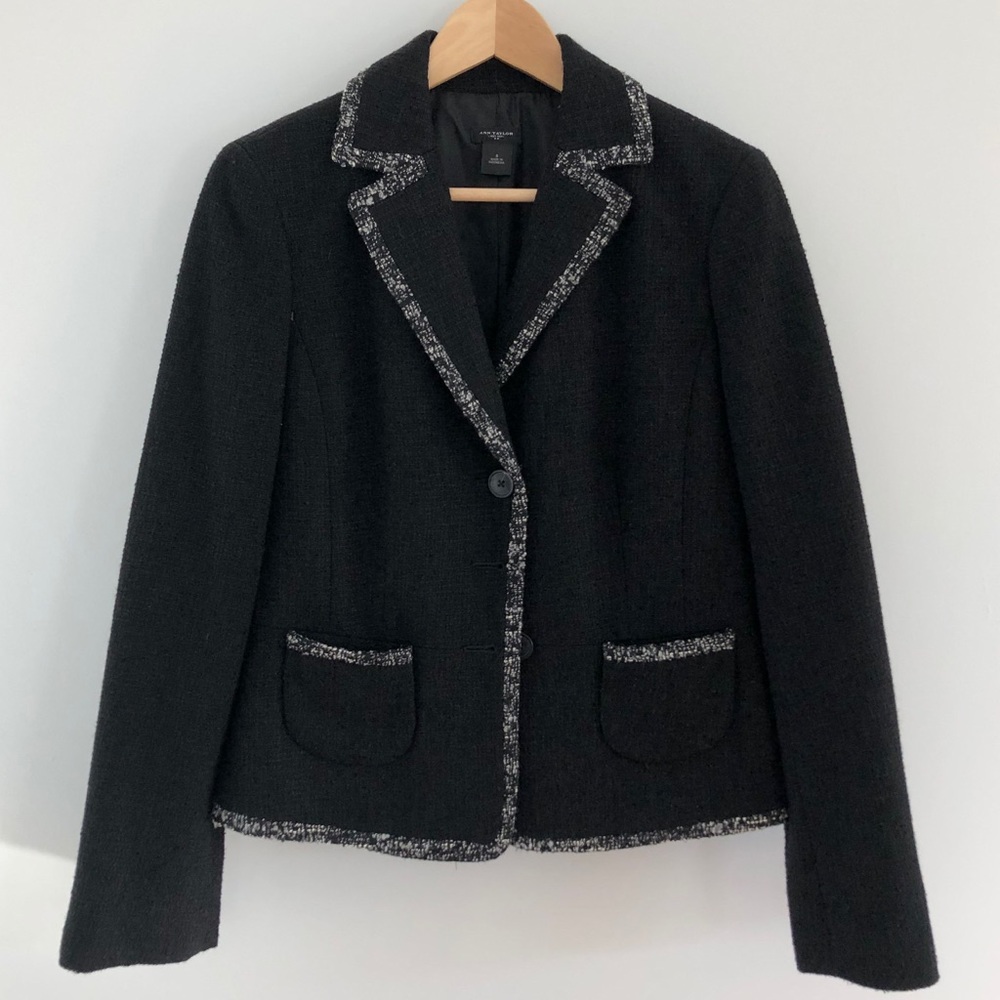 Ann Taylor Black Tweed Blazer